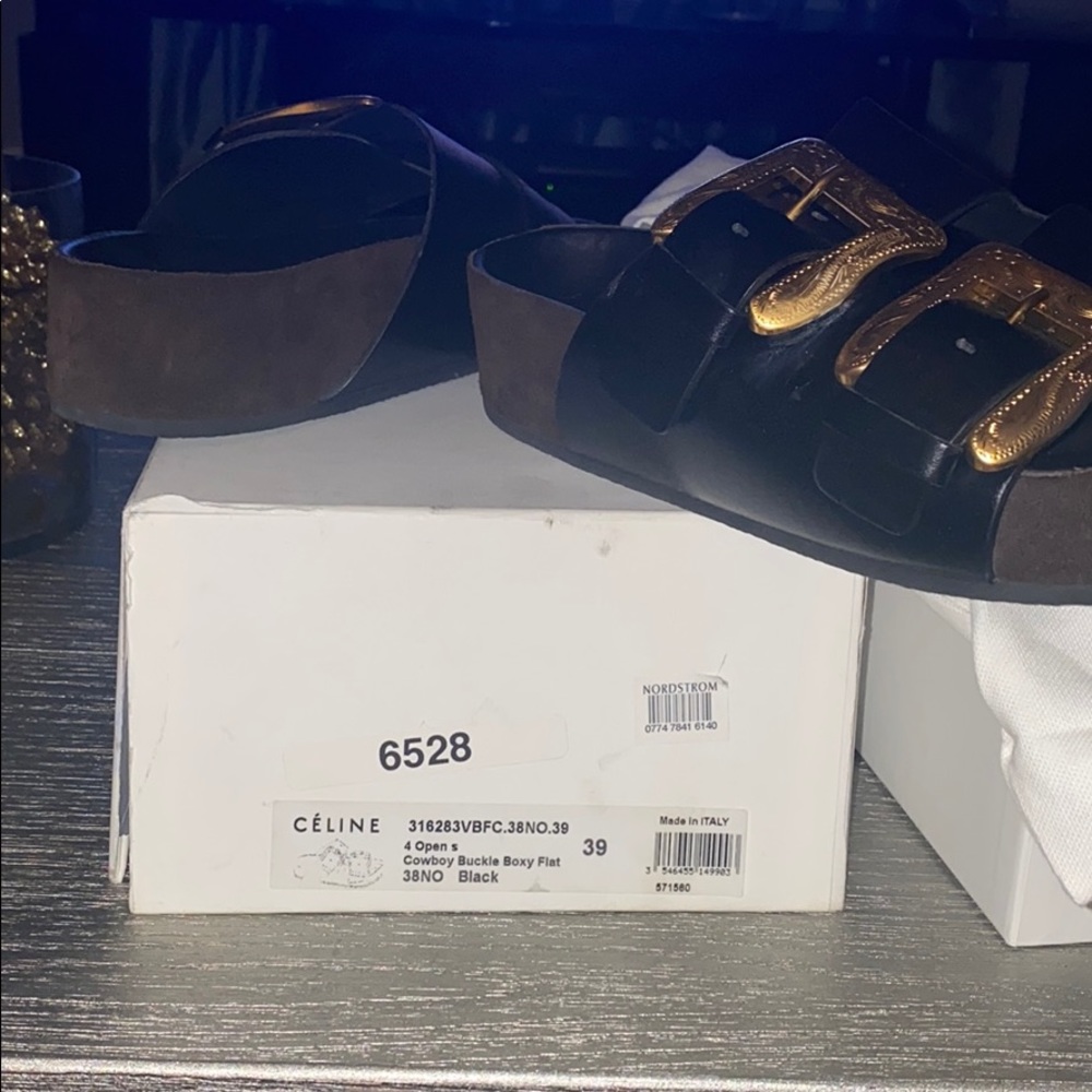 CELINE Cowboy Buckle Boxy Flat